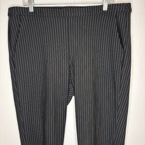 LIVERPOOL Tyler Knit Trouser Womens 16/33 Black White Pinstripe PullOn Pockets